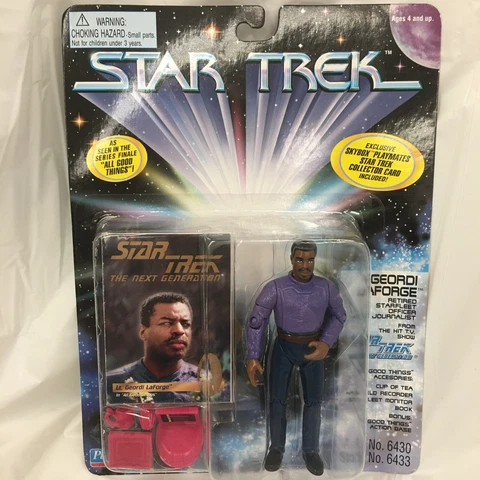 Vintage Star Trek Geordi Laforge Starfleet Sealed Action Figure Playmates 1997 Cover