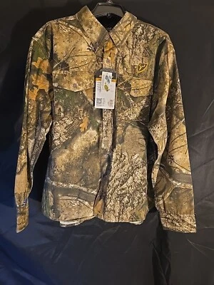 Realtree Shield Fused Cotton Large XL Sleeve Field Shirt - Image 1 of 4
