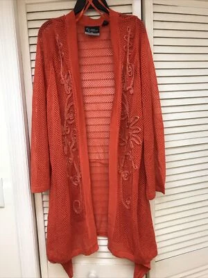 Traje de baño Catherine’s talla 1X para mujer envolvente playa cubierta tropical punzón naranja nuevo con etiquetas Foto 1 de 4