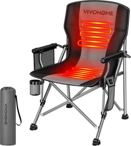 Heated Camping Chair for Adults, Portable Folding Chair for Outdoor Sports with - Picture 1 of 7