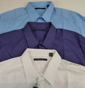 Perry Ellis Short Sleeve 100% Cotton Double Chest Pockets Striped Shirt  $59 NWT - Picture 1 of 12