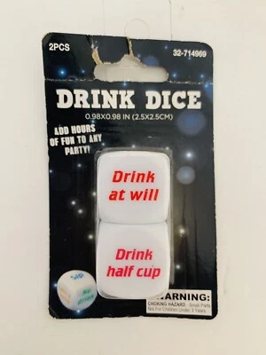 Dados de bebida *Juego de dados de 2 piezas* (0,98 x 0,98 pulgadas) Foto 1 de 4