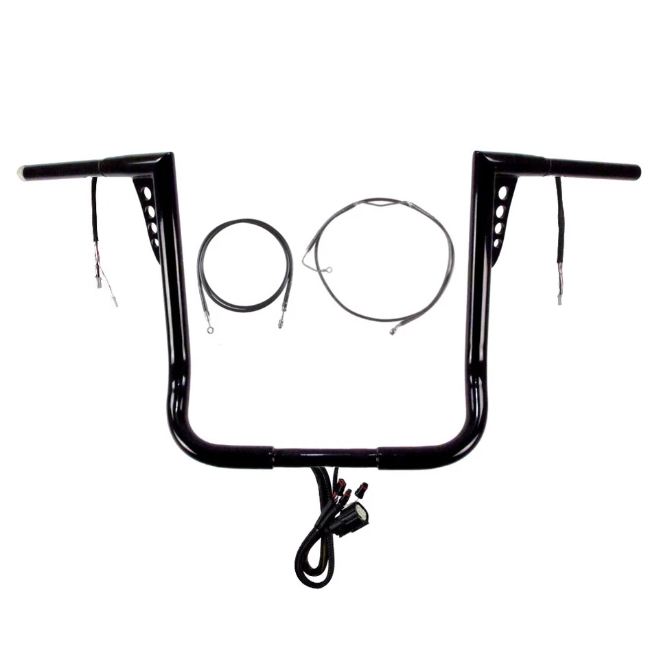 Kit de barra de disparo caliente precableada 1 1/4" negra 16" Harley Ultra 2016-2023, limitada con ABS Foto 1 de 3