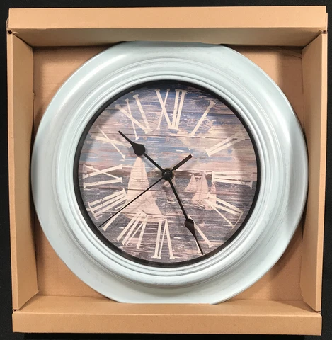 12" Battery Digital SAILBOATS Ocean Nautical Light aqua BLUE Wall clock Cover