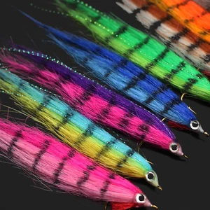 16 pcs 8 Barred Colors 12cm Minnow Fry Salmon Trout Sea Bass Fly Fishing Flies - Picture 1 of 4
