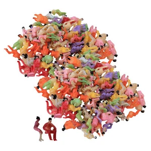 100PCS ABS Seated Painted Figures 1:150 Multicolor for Train Model 8.5-10mm - Picture 1 of 12
