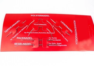 Hobbynadel Set 6tlg Polster-Teppich-Leder-Pack-Segelnadel Bastelbedarf Nähnadel - Bild 1 von 2