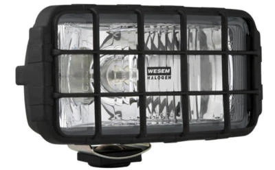 Fernscheinwerfer Weiß Zusatzscheinwerfer 195x95 mit Schutzgitter 12V 24V Halogen - Bild 1 von 4