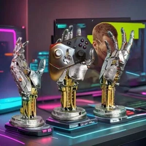 Soporte Controlador de Juego Impreso en 3D Cyberpunk - Organizador de Escritorio Multifuncional - Imagen 1 de 9