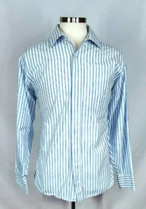 Donald J. Trump Signature Collection Blue Pinstripe Button Front Shirt Men's XL - Picture 1 of 5