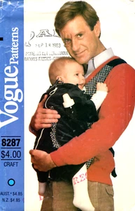 Portabebés Vogue Patrón Costura 8287 Vintage Años 80 SIN CORTAR - Imagen 1 de 2