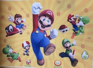 Mario And Luigi Jumping 7ft X 5ft Backdrop - Picture 1 of 4