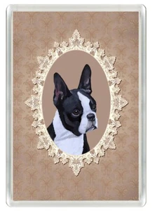 BOSTON TERRIER HEAD ESTUDIO PERRO NOVEDAD ACRÍLICO NEVERA IMÁN GRAN REGALO - Imagen 1 de 1