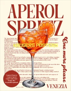 APEROL SPRITZ COCKTAIL DRINK WALL ART POSTER - ALICE CASTELLO - KRUGERS POSTERS - Picture 1 of 1