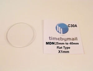 For MONDAINE Watch Models Glass Crystal 25mm to 40mm X 1mm FLAT Slight EDGE C30A - Picture 1 of 1