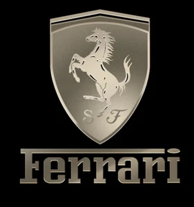METALIZED STICKER FERRARI LOGO 50x45 mm PEGATINA DECAL AUTOCOLLANT etichetta - Imagen 1 de 3