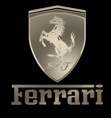 METALIZED STICKER FERRARI LOGO 50x45 mm PEGATINA DECAL  AUTOCOLLANT etichetta - Imagen 1 de 3