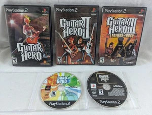 Lot of 5 Guitar Hero, GH-2, GH-3 Legends of Rock, GH-5 & Band Hero, Sony PS2 - Picture 1 of 11