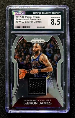 2017 Prizm Sensational Swatches LeBron James GAME WORN Jersey CGC 8.5 NM-MINT+ - Image 1 of 2