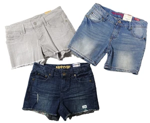 Lot 3 Jeans Shorts Girls 12 Pockets Stretch Embellished Arizona Uproar NWT - Picture 1 of 9