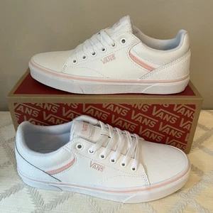 Van’s Seldan Leather White And Tumble Pink Sneaker  Women’s Size 9 VN0AU22Y3K - Picture 1 of 7