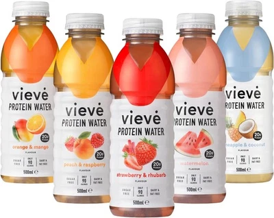 ‎VIEVE Vieve Protein Water 10x500ml Mixed Variety Flavour Pack 20g Protein Sugar Free