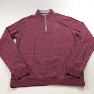 Johnnie-O Large Golf 1/4 Zip Mock Neck Pullover Long Sleeve Red LOGO MINT - Picture 1 of 9