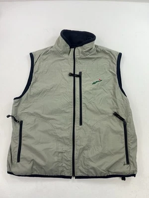 Fishers Island Golf Gray Reversible Fleece Vest Sz Large North End Company Logo - Image 1 of 4