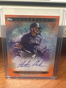 Autógrafo RC 2024 Topps Inception Hunter Goodman novato automático naranja/25 (#1/25) - Imagen 1 de 3