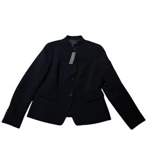 NWT Talbots Blazer Women's 8 Black Two Button Work Career Staple Capsule Classic - Picture 1 of 9