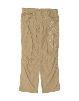 THINK PINK Damen Slim Fit Freizeithose XL W36 L32 Beige Floral Cotton AL04 - Bild 1 von 3