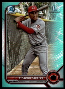 2022 Bowman Chrome Prospects Aqua Refractor Ricardo Cabrera 108/125 Cincinnati