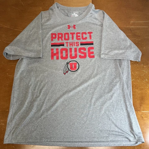 Utah Utes Shirt Mens 2XL Gray Heat Gear Under Armour Short Sleeve Cover