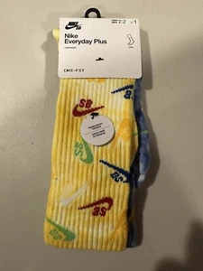 Nike SB Socks Yellow Blue DH4065 902 Men’s Size Large 8-12 - Picture 1 of 4