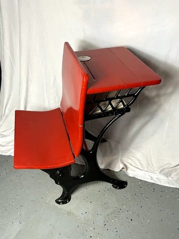 Antique Peabody School Desk Cover