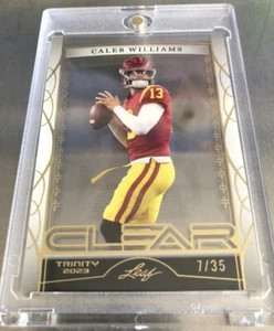 2023 Leaf Trinity Clear Caleb Williams RC C-4 #/35! Minty Fresh ๐ Rookie Bears - Picture 1 of 5