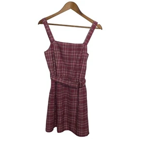 Princess Highway Plaid Belted Pinafore Dress medium - Picture 1 of 5
