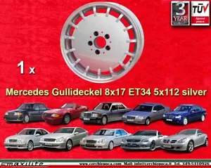 1 cerchio Mercedes W 124 129 201 203 208 210 Gulli Felgen 8x17 ET34 wheel jante - Foto 1 di 24