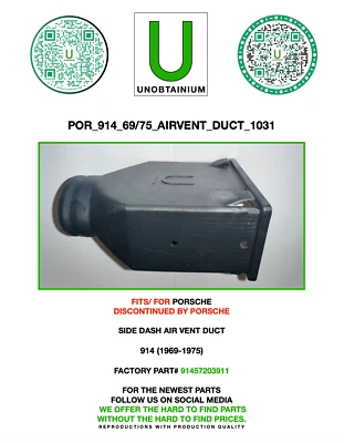 PIEZA CONDUCTO DE AIRE NUEVA PARA PORSCHE 914# 91457203911 Foto 1 de 4