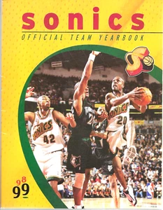 1998-99 Anuario de los Seattle Sonics Gary Payton Vin Baker baloncesto - Imagen 1 de 8