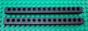 LEGO Lot of 2 Black 1x16 Technic Bricks with Holes - Picture 1 of 1