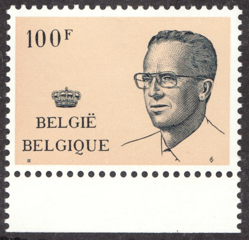 1989 Belgium Sc #1102 - 100Fr King Baudouin - MNH stamp Cv$9.75 - Image 1 of 1