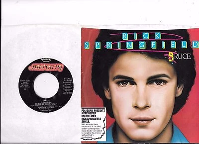 RICK SPRINGFIELD * 45 * Bruce * 1984 * USA NM! w/ PS * talkin' about Springsteen - Image 1 of 2