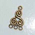 4pcs Chandelier Spiral Earring Findings Necklace Connector Charm Pendant Gold