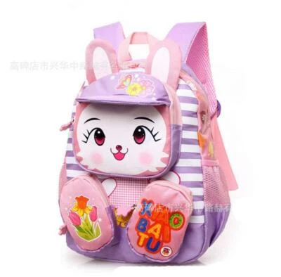 Mochila de dibujos animados 3D conejo para niños niños niñas bolsas escolares de jardín de infantes Foto 1 de 4