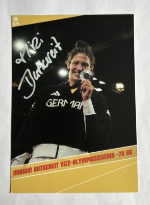 original sign. Autogrammkarte Judo Miriam Butkereit 2.OS24 Paris - Bild 1 von 2