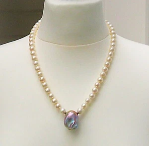 Collar de perlas Ming cierre intercambiable 5507 cuentas redondo AAAA único hecho a mano 5508 - Imagen 1 de 29