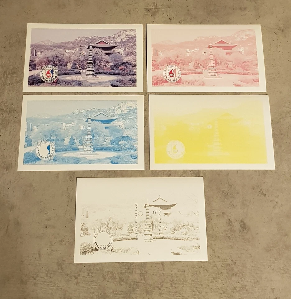 SCOTLAND PHILA SEOUL'96 ARHITECTURE-TEMPLES BLOCK &PROGRESSIVE PROOFS IMPERF MNH - Image 1 of 1