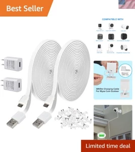Extra Long 30FT Power Extension Cords - 2-Pack for All Popular Security Cameras - Picture 1 of 10