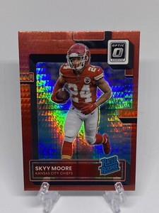 Skyy Moore 2022 Optic Red Hyper Rated Rookie RC #224 KC Chiefs Color Match!